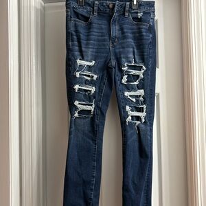 American Eagle distressed high rise Jegging